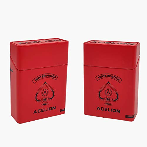 ACELION 2 Pack Playing Cards Case  Playing Cards Box  Playing Cards Tin 2 Pack Red Tin  No Cards