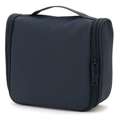 MoMa MUJI Polyester Hanging Toiletries Case, NAVY-BLUE - 16 x 19 x 6 cm