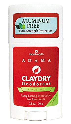 Zion Health Adama Clay Dry Deodorant Green Pear  2-5 Oz