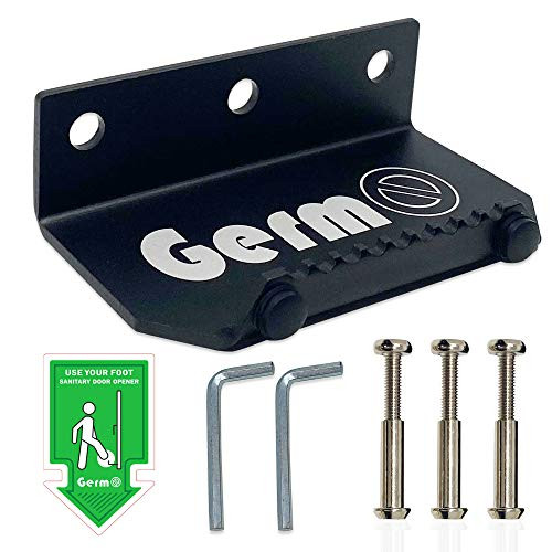 Germo Foot Door Pull Opener  3MM Aluminium with Screws-Barrels  Protective Bumpers  Opens Commercial Doors Sanitary and Hands Free  Only One Step and Pull to Operate  Door Pull Touchleess Bracket