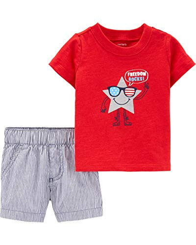 Carter s 2-Piece 4th of July Tee   Striped Short Set 9 Months