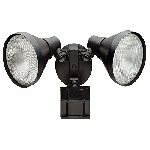 Defiant 180 Degree Outdoor Black Motion-Sensing Security Light