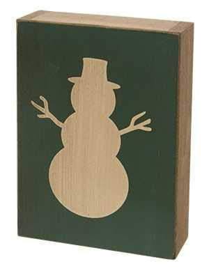 The Bridge Collection Rustic Snowman Silhouette Box Sign