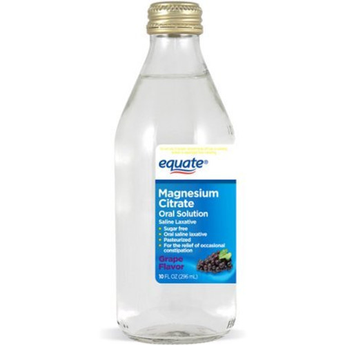 Equate - Magnesium Citrate Oral Solution  Saline Laxative  Grape Flavor  10 Fl Oz