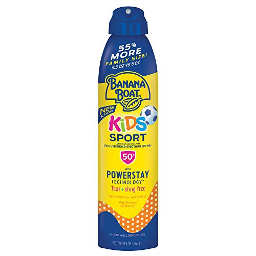 Banana Boat Kids Sport Tear Free  Sting Free  Reef Friendly Sunscreen Spray  Broad Spectrum SPF 50  9-5 Ounces  Kids Sport - SPF 50-9-5 Ounce