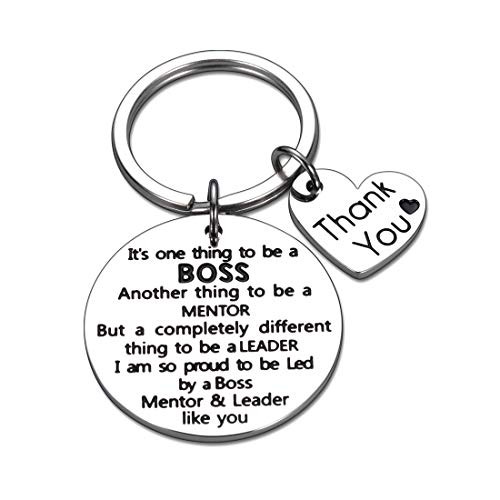 Boss Supervisor Appreciation Gift Keychain for Birthday Boss Day Retirement from Coworker Mentor Leader Christmas Gifts for Boss Lady Goodbye Farewell Going Away Office Keyring