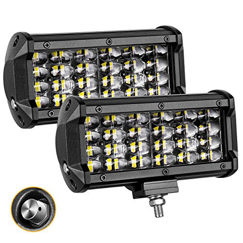 LED Light Bar, DJI 4X4 2Pcs 6'' 144W Quad Row LED Pods Flood Beam Osram Off Road LED Cubes Work Light Waterproof Driving Fog Lamps for Trucks Jeep ATV UTV SUV Boat, 2 Years Warranty LED Light Bar, DJI 4X4 2Pcs 6'' 144W Quad Row LED Pods Flood Beam Osram Off Road LED Cubes Work Light Waterproof Driving Fog Lamps for Trucks Jeep ATV UTV SUV Boat, 2 Years Warranty