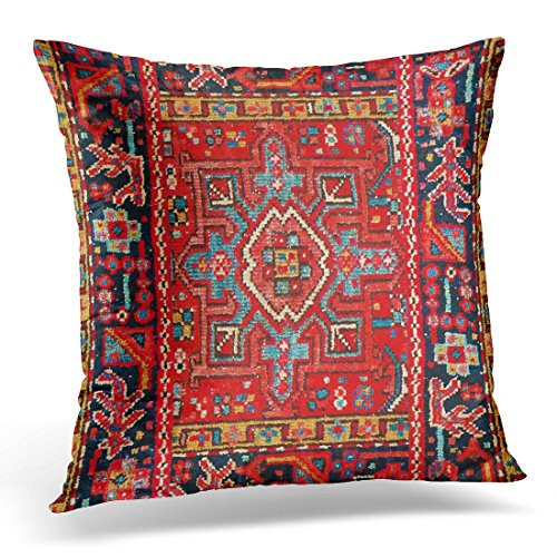 VANMI Throw Pillow Cover Red Persian Design Decorative Pillow Case Home Decor Square 20x20 Inches Pillowcase