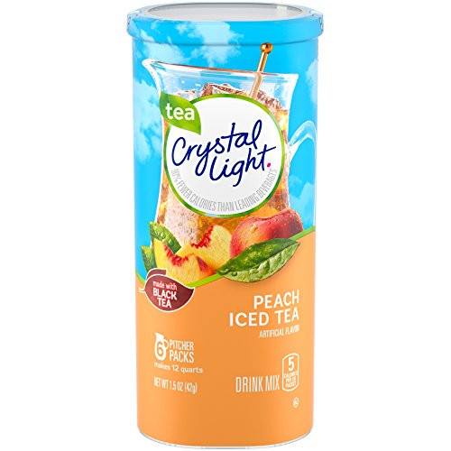 Crystal Light Peach Tea Drink Mix, 72 Pitcher Packets (12 Packs of 6)