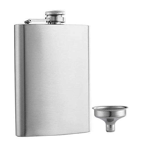 Pocket Liquor Flask  Stainless Steel Flask   Funnel Set 8 OZ Hip  Classic Pocket Whiskey Liquor Flask