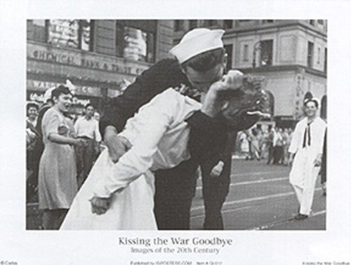 Kissing the War Goodbye, Images of the 20th Century 32x24 Art Print Poster Vintage Black and White End of World War II Love Romance New York City Streets