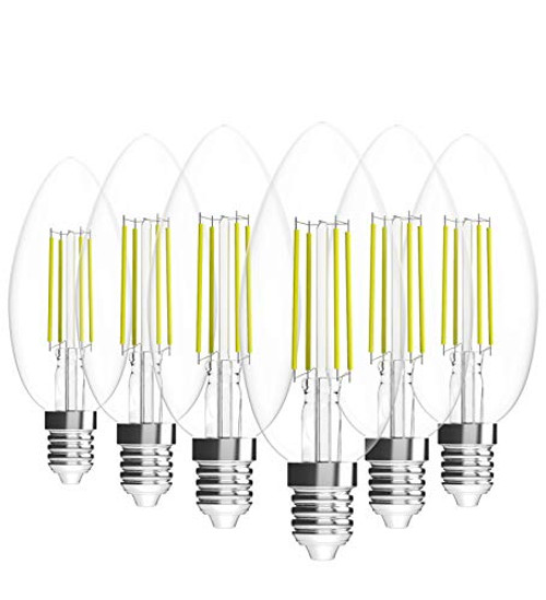 Viribright E12 LED Candelabra Light Bulbs  2-5-Watt Equivalent 35W  180 Lumens  Warm White 2700K  Candelabra Base  Dimmable  Chandelier Bulb  6 Pack