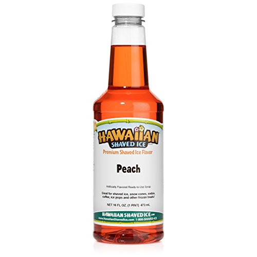Hawaiian Shaved Ice Syrup  Peach  Pint