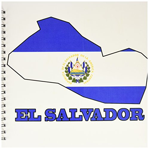 3dRose db_58776_2 El Salvador Flag in The Outline Map and Words El Salvador Memory Book, 12 x 12