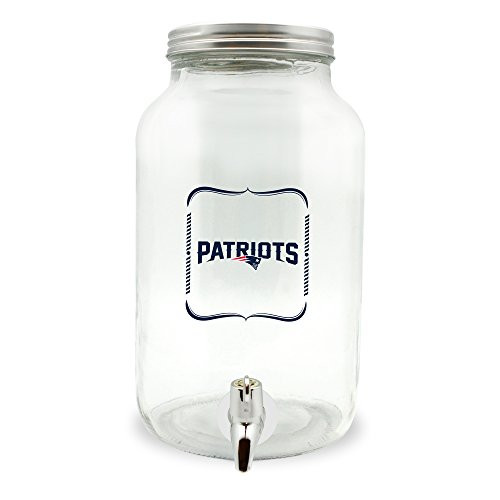 NFL New England Patriots Glass Drink Dispenser / Sun Tea Jar, 5 Liter NFL New England Patriots Glass Drink Dispenser / Sun Tea Jar, 5 Liter