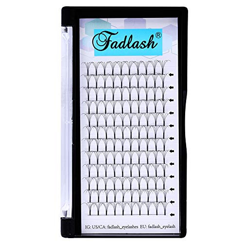 Volume Lash Extensions FADLASH Eyelash Extensions C-D Curl Premade Volume Fans 5D Lash Extensions Silk 0-10mm Long Stem 9-16mm Length Supply 5D-0-10-C  10mm