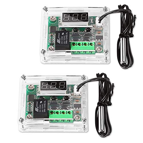 2PCS Temperature Controller Module with Case  XH W1209 Display Digital Thermostat Module with Waterproof NTC Probe -50~110? Electronic Temperature Temp Control Module Switch