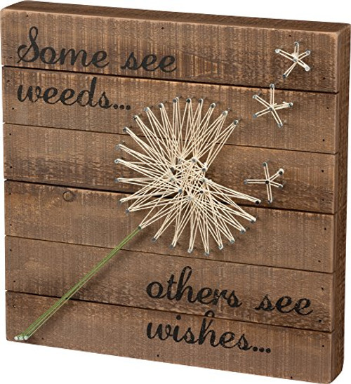 Primitives by Kathy String Art Box Sign, Dandelion-Wishes Primitives by Kathy String Art Box Sign, Dandelion-Wishes