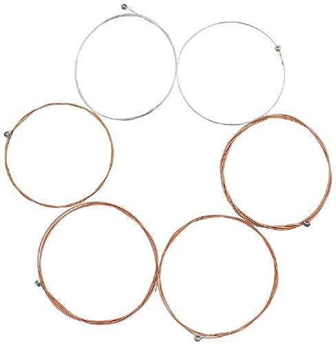 6Pcs Acoustic Guitar Strings Replacement Folk Guitar Steel String Phosphor Bronze Extra Light Bronze Acoustic Set - Gold Silver