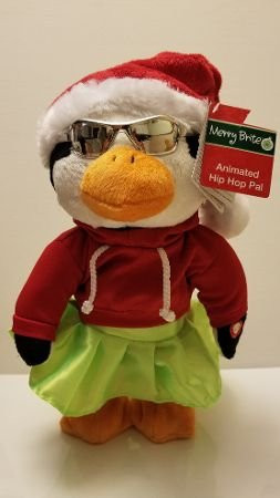 Animated Santa Duck Singing Dancing "Rocking Around The Christmas Tree'" Stuffed Plushed Animal Measures 12.5"