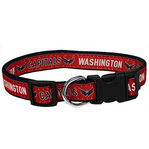 Pets First NHL Washington Capitals Collar for Dogs   Cats  Large- - Adjustable  Cute   Stylish! The Ultimate Hockey Fan Collar!