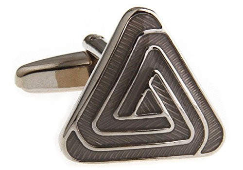 MRCUFF Pyramid Grey Gray Triangle Pair Cufflinks in a Presentation Gift Box   Polishing Cloth