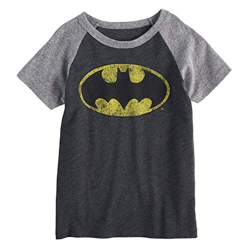 Jumping Beans Boys 4-10 DC Comics Batman Raglan Graphic Tee 7 Charcoal Heather