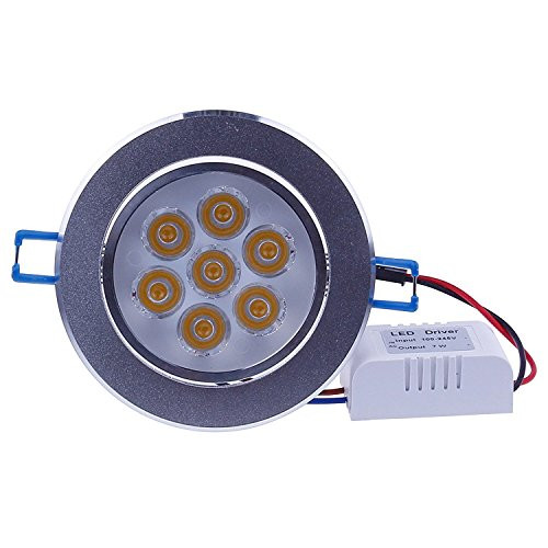 LEMONBEST Super Bright Dimmable 7W LED Ceiling Light Downlight Recessed Lighting kit for decoration lighting lamp 110V with transformer, Warm White