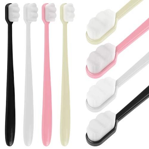 Extra Soft Toothbrush Nano Deep Clean Toothbrush with 20 000 Bristles For Sensitive Gums Ultra Soft Toothbrushes Sensitive Teeth Manual Protection Gum Care Perfect for Children Kids Adults 4 Pack
