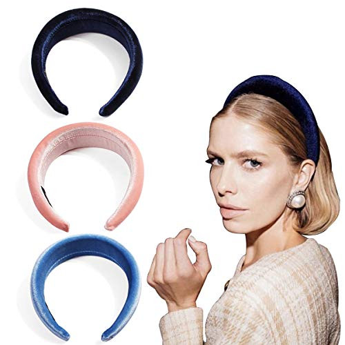 Sponge Velvet Headbands Classic Thick Women Headbands 90s Hair Accessories Sponge Velvet Candy Color Sweet Hair Head Hoop Wide Plastic Hairbands For Women Girl