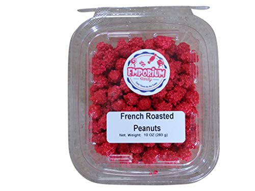 French Roasted Peanuts - 10 oz of Fresh Delicious Sweet Salty Crunchy Red Roasted Candy Coated Peanuts in Resealable Container French Roasted Peanuts - 10 oz of Fresh Delicious Sweet Salty Crunchy Red Roasted Candy Coated Peanuts in Resealable Container