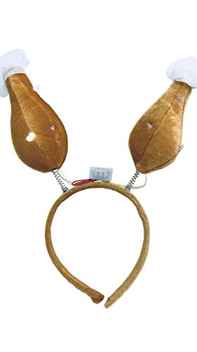 Turkey Drumstick Flashing Light Up Head Bopper Thanksgiving Headband