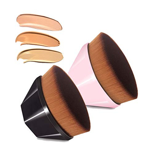HAZBEN 2PCS Flawless Foundation Makeup Brush Flat Top Kabuki Hexagon Face Brush Petal-Shaped Makeup Brush for Blending Liquid Cream or Flawless Powder Cosmetics with Protective Case HAZBEN 2PCS Flawless Foundation Makeup Brush Flat Top Kabuki Hexagon Face Brush Petal-Shaped Makeup Brush for Blending Liquid Cream or Flawless Powder Cosmetics with Protective Case