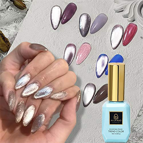 Soak Off 9D Wide Cat Eyes Magnetic Gel Polish Bright Silver UV Gel Nail Polish Enamel Lacquer Glitter Nail Art Varnish Blue bottle-15ml Soak Off 9D Wide Cat Eyes Magnetic Gel Polish Bright Silver UV Gel Nail Polish Enamel Lacquer Glitter Nail Art Varnish Blue bottle-15ml