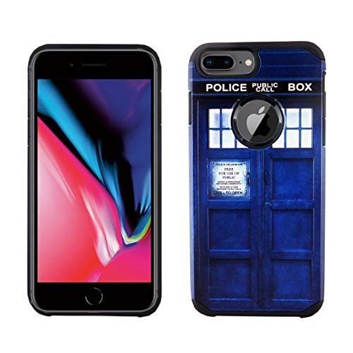 iPhone 8 Plus Case  IMAGITOUCH 2-Piece Style Armor Case with Flexible Shock Absorption Case and Doctor Who Tardis Police Box Cover for Apple iPhone 8 Plus Doctor Who Tardis Hybrid