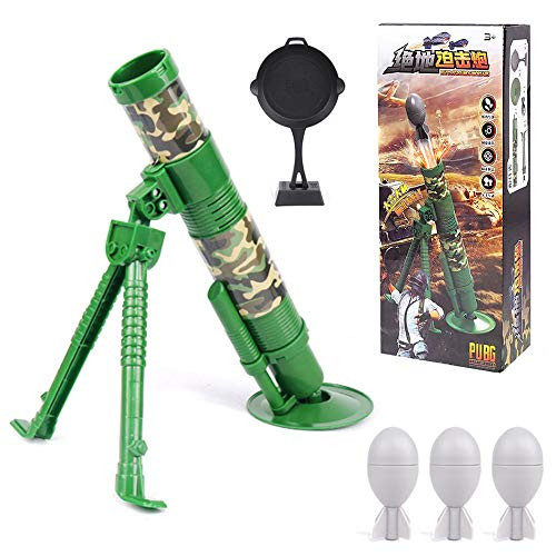 KoudHug Mini Mortar Launch Toy  Shooting Blaster Toys Military Model Rocket Launcher with 3 Soft Missiles Range 2m-6-6Feet for Kids  Youth  Teens  Adults Green