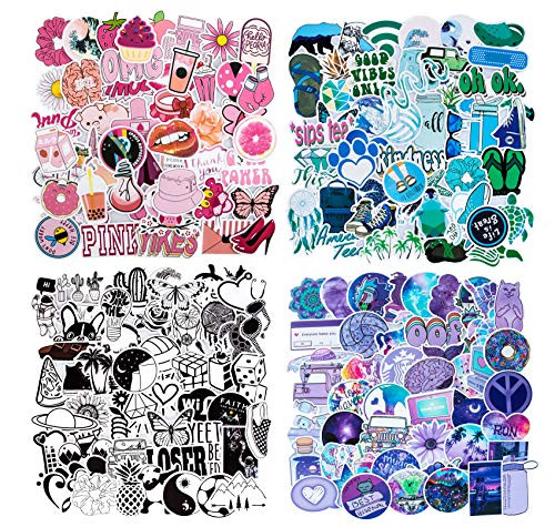 Mixed Cute VSCO Stickers  Waterproof Vinyl Stickers for Water Bottles  Trendy Aesthetic Stickers for Teens VSCO Girl Gifts  Popular Guitar Laptop Stickers Graffiti Decals  200pcs Sticker Pack