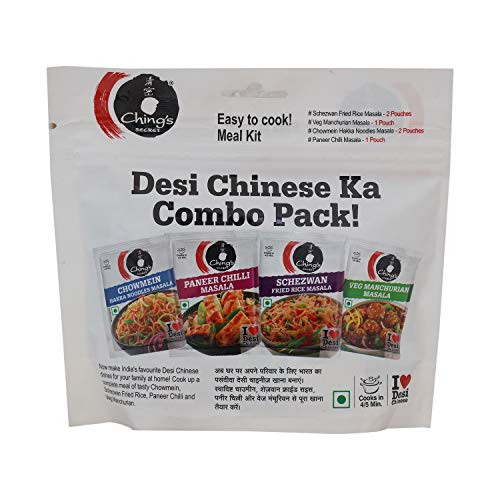 Ching s Secret Desi Chinese Ka Combo Pack - Chowmein  Schezwan  Fried Rice  Paneer Chilli and Veg Manchurian - 120 Gram