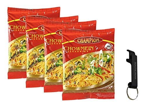 Champion Chow Mein Seasoning Pack of 4 with Keychain Bottle Opener in Sealed O Datz Good Packaging Chow Mein Seasoning