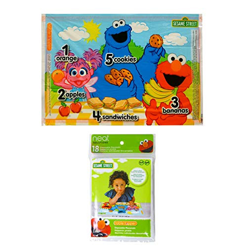 Neat Solutions Sesame Street Table Topper Disposable Stick-in-Place Placemats - 18 Count