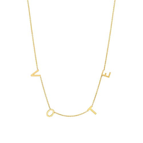 yfstyle Michelle Obama Vote Necklace 2020 Stainless Steel Vote Pendant Necklace Adjustable Vote Pendant Personalized Necklace for Women Girls-Gold yfstyle Michelle Obama Vote Necklace 2020 Stainless Steel Vote Pendant Necklace Adjustable Vote Pendant Personalized Necklace for Women Girls-Gold