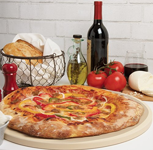 Pizza Stone for Oven, Grill, BBQ- Extra Thick Round Pizza Baking Stone- XL 16.5" Pan for Perfect Crispy Crust