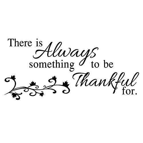 MOVANKRO There is Always Something to be Thankful for Home Decor Art Lettering Wall Sayings Quotes Vinyl Decal Inspirational Words Mural