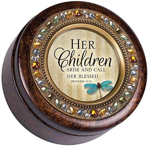 Cottage Garden Mom I Love You Proverbs 31:28 Jeweled Amber Earth Toned Round Music Box Plays How Great Thou Art Cottage Garden Mom I Love You Proverbs 31:28 Jeweled Amber Earth Toned Round Music Box Plays How Great Thou Art