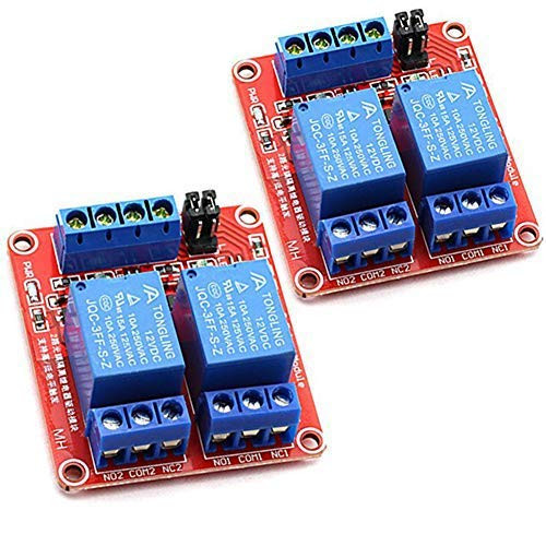 Youngneer 5v Relay Module 2 Channel for ARM-PIC-AVR-MCU Opto-Isolated Relay Board High or Low Level Trigger