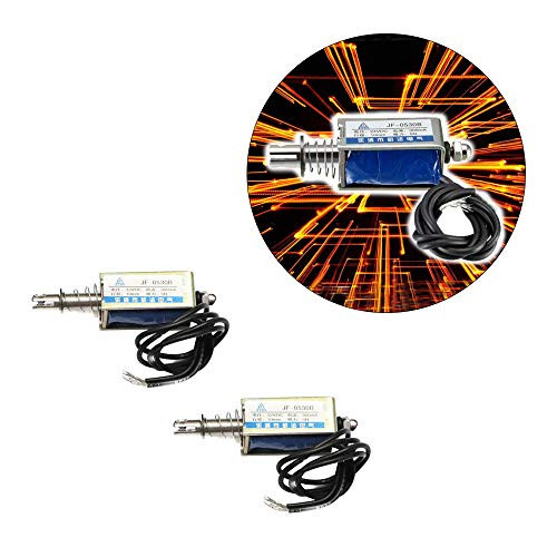 Ximimark 2Pcs JF-0530B DC12V 300mA 5N-10mm Push Pull Type DC Solenoid Electromagnet Magnete