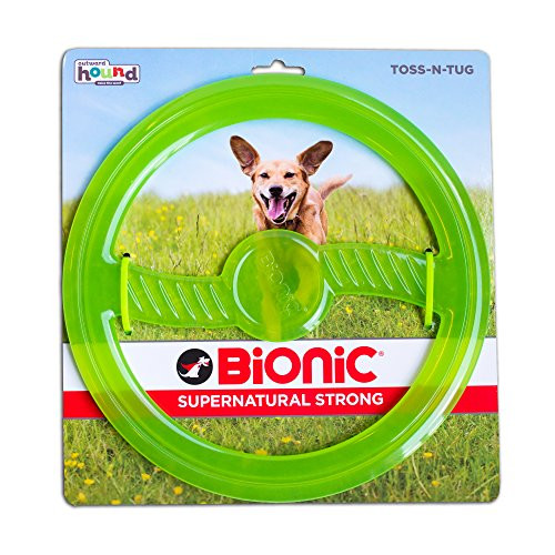 Bionic by Outward Hound Toss N  Tug Durable Tough Fetch Toy for Dogs  Green
