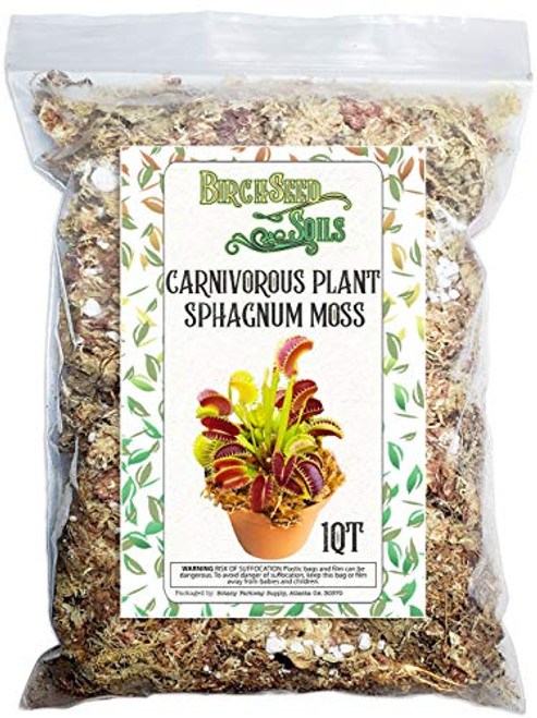 Carnivorous Plant Sphagnum Moss Potting Blend - All Natural Dried Sphagnum Moss and Perlite Mix for Potting Venus Fly Traps  Pitcher Plants  and Sarracenia - 1 Quart Sized Bag