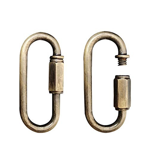 CUFEAL 10- Pack Heavy Duty D Shape Chain Locking M4 4MM Chain Quick Link Connector Bronze