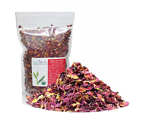 Organic Rose Flower Rose Petals Tea caffeine free herbal tea Organic Rose Flower 4 OZ